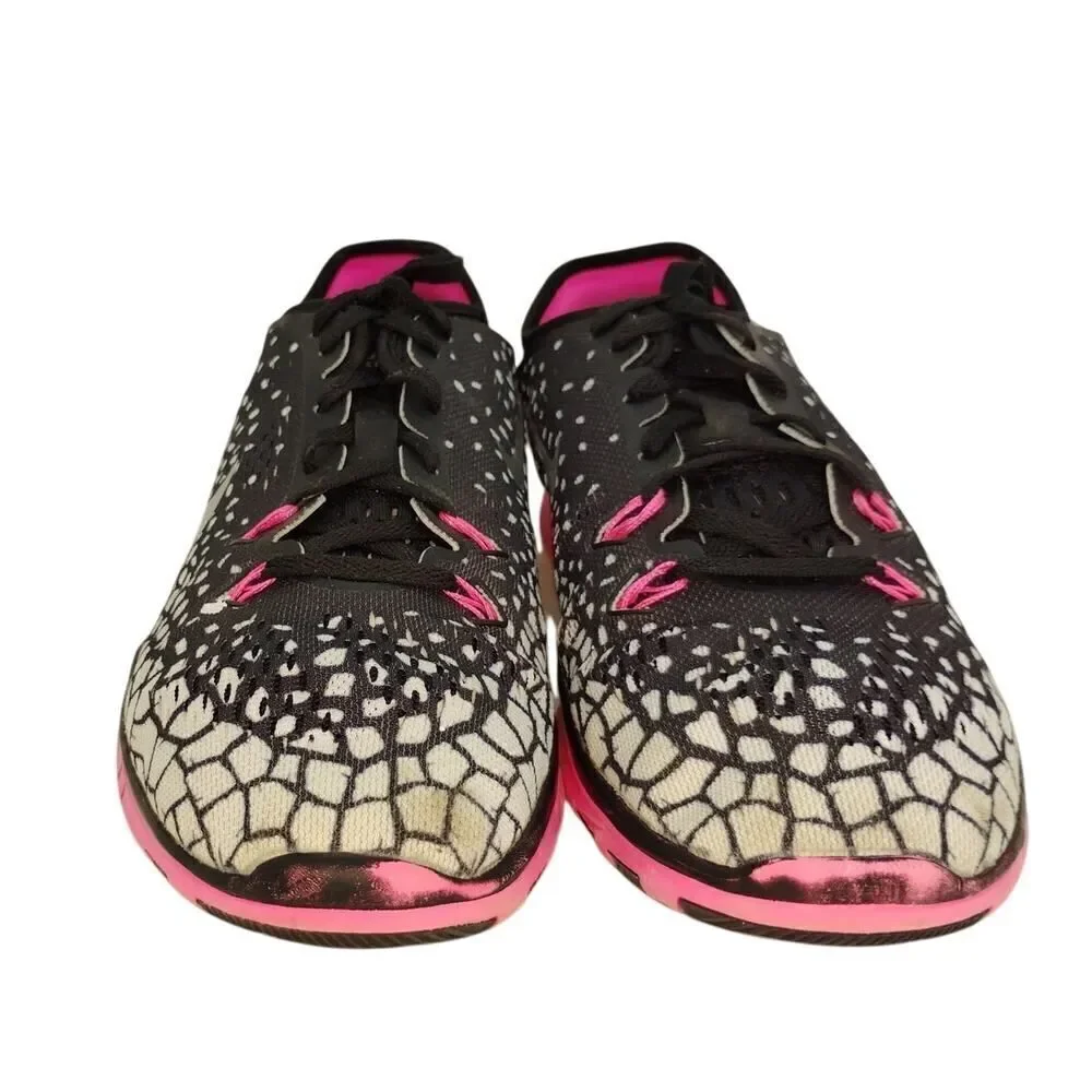 Nike Free 5.0 TRF+5 Womens Pre-owned Black/White/Pink Running Sneakers - sz. 8